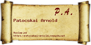 Patocskai Arnold névjegykártya